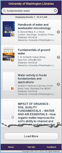 Search Results page
