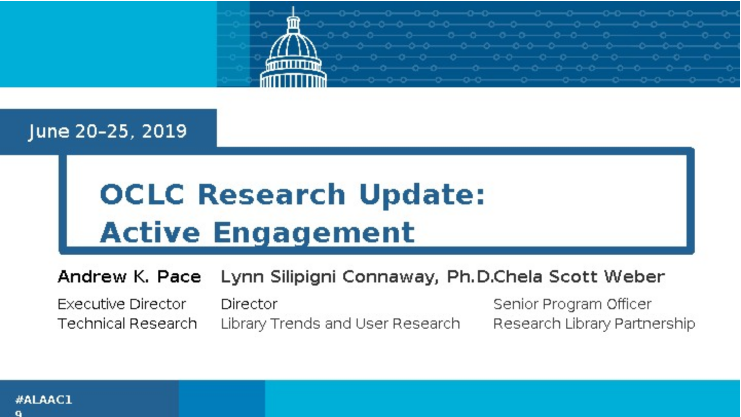 OCLC Research Update: Active Engagement