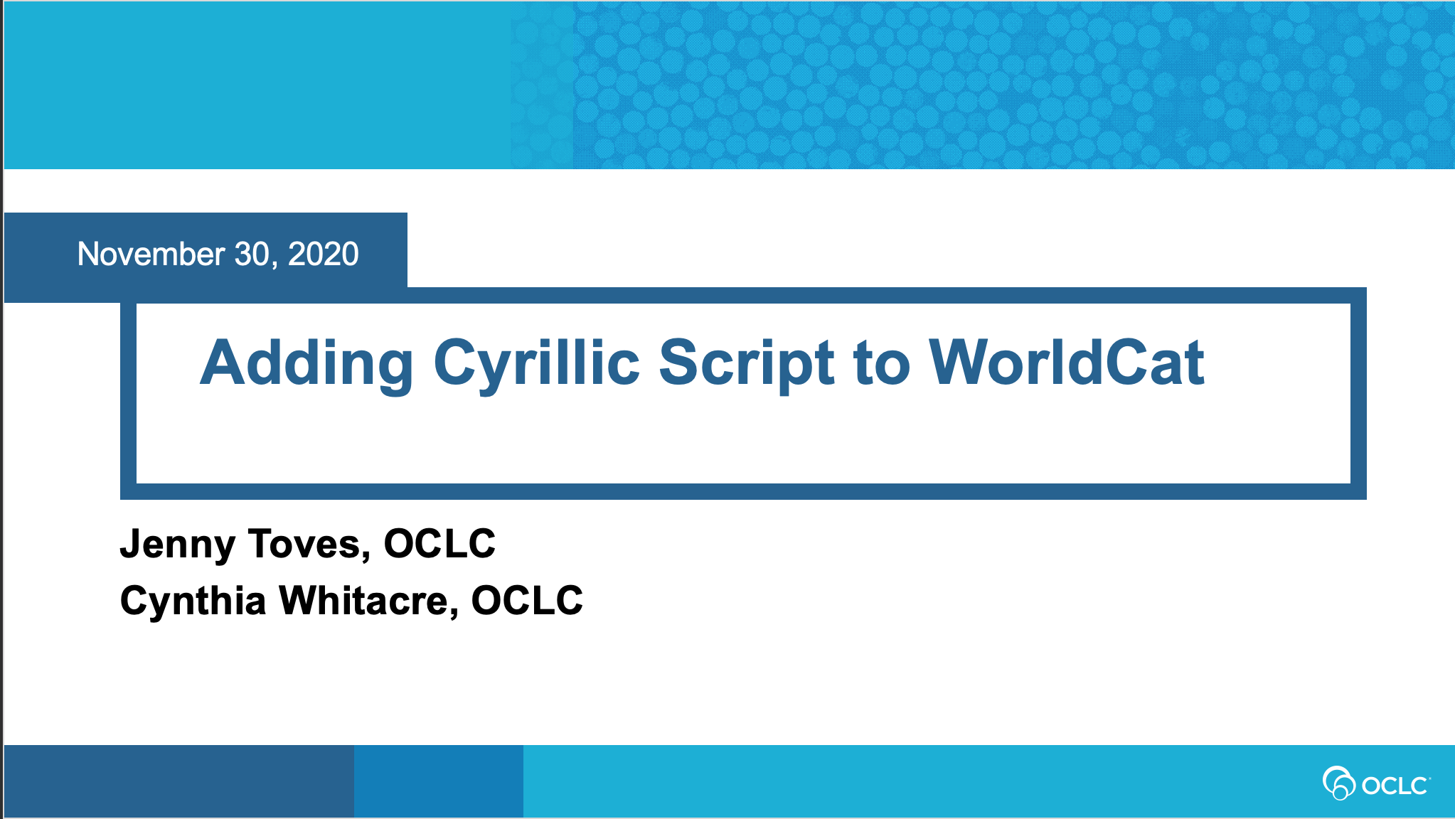 Adding Cyrillic Script to WorldCat