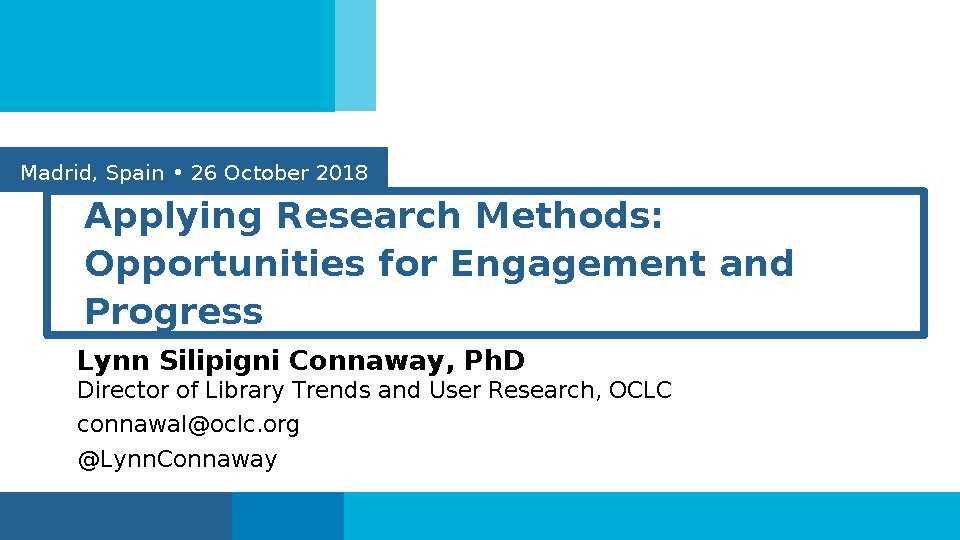 Applying Research Methods: Opportunities for Engagement and Progress