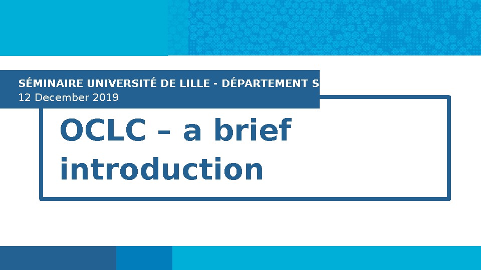 OCLC – A Brief Introduction