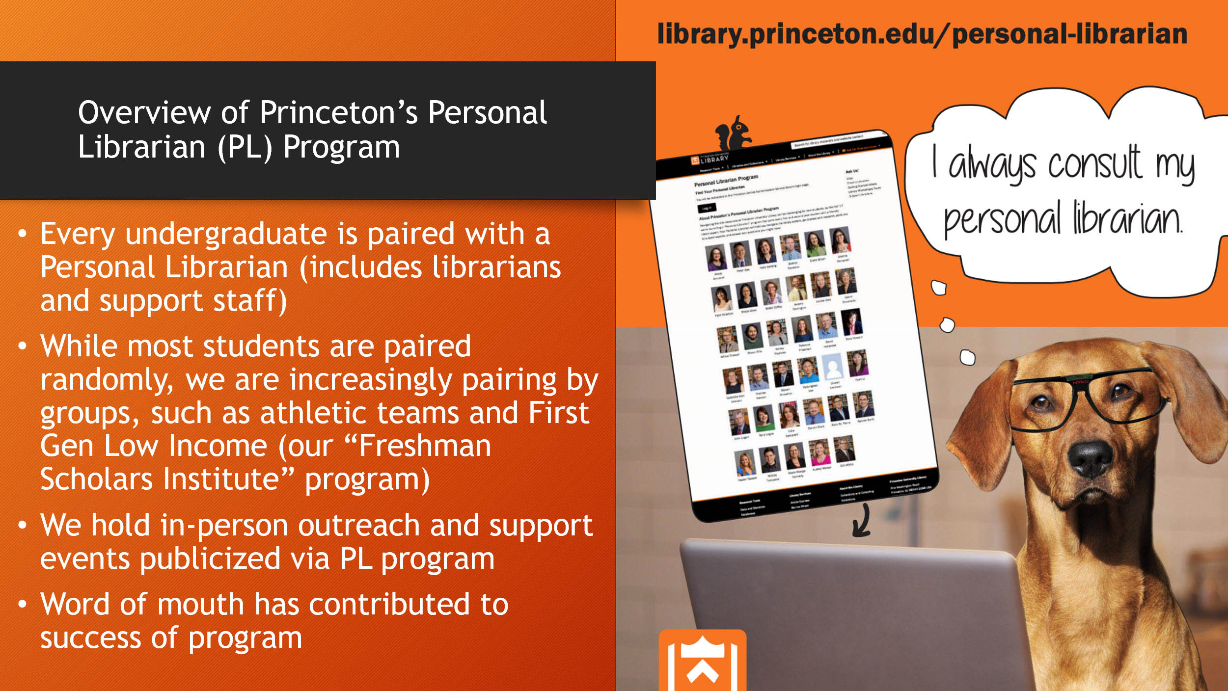 Overview of Princeton's Personal (PL) Librarian Program
