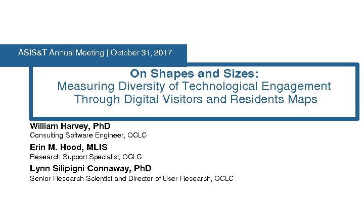 On Shapes and Sizes: Measuring Diversity of Technological Engagement Through Digital Visitors and Residents Maps