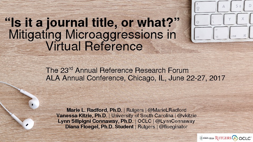 "Is it a journal title, or what?" Mitigating Microaggressions in Virtual Reference 