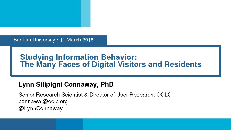Studying Information Behavior: The Many Faces of Digital Visitors and Residents