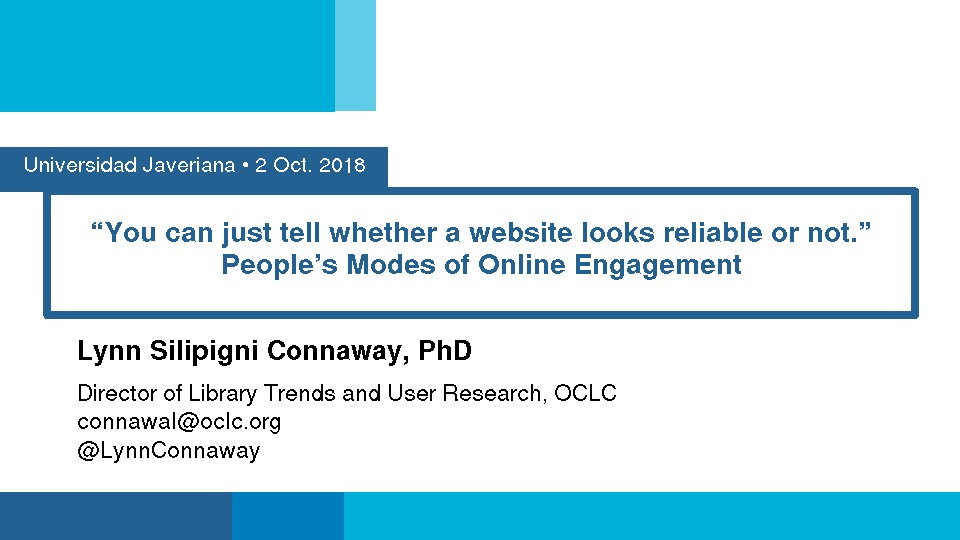 "You Can Just Tell Whether a Website Looks Reliable or Not." People's Modes of Online Engagement