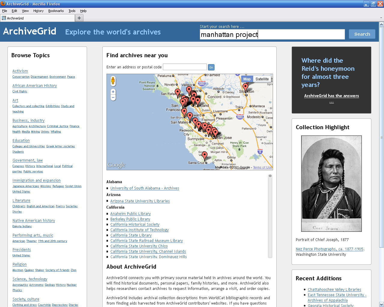 ArchiveGrid® interface