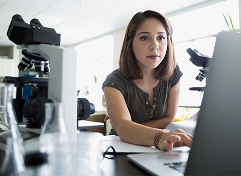 Researcher searching for resources Researcher searching for resources