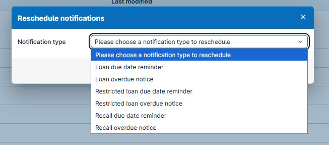 Screenshot: Choose notification type
