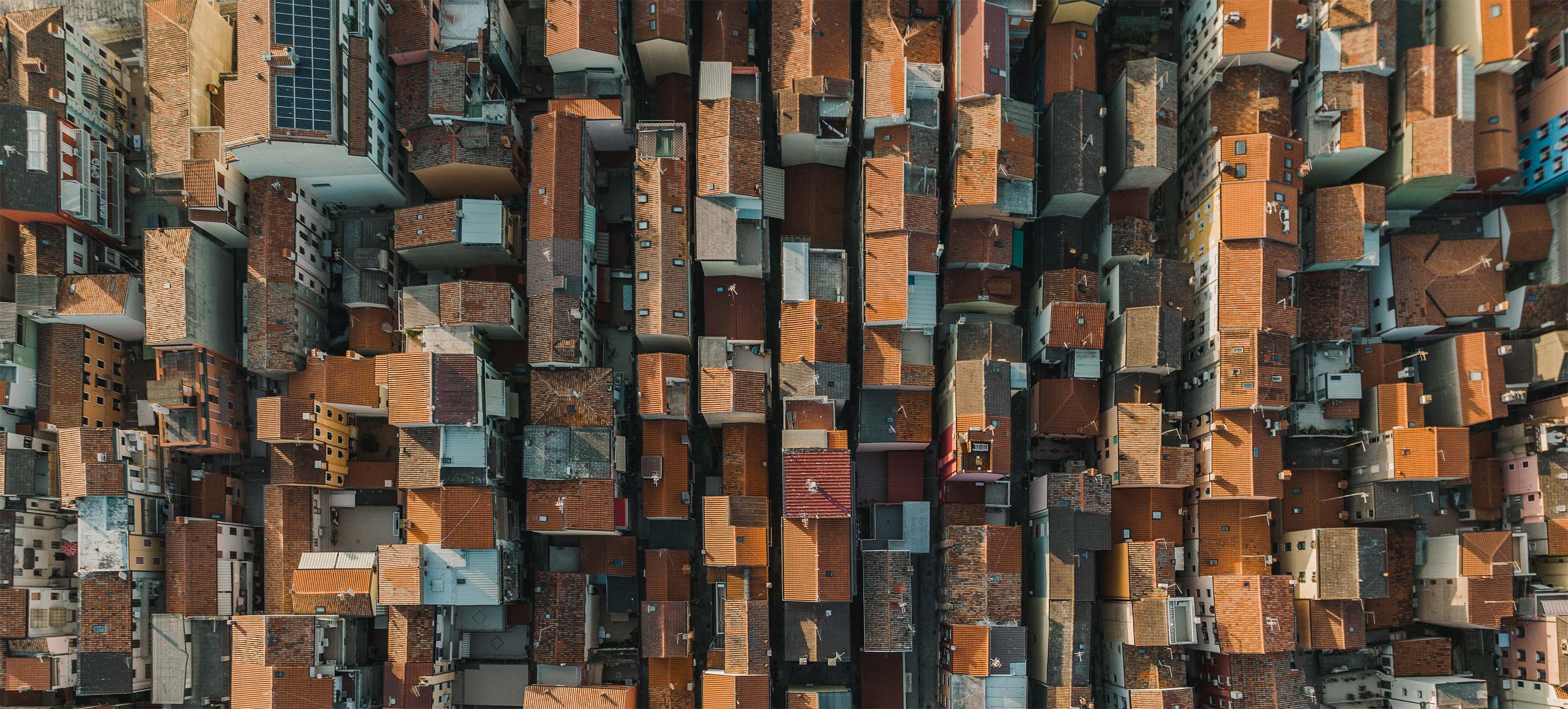 Aerial image of houses