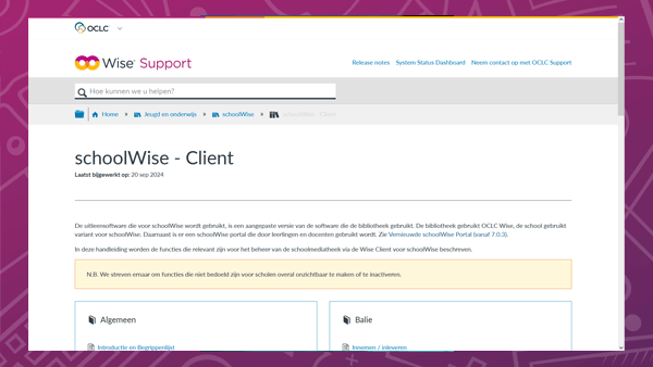Screenshot van de handleiding voor het downloaden van de schoolWise Client