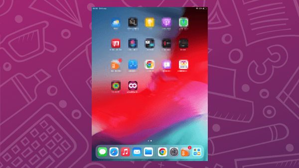 Screenshot van het startscherm van een tablet