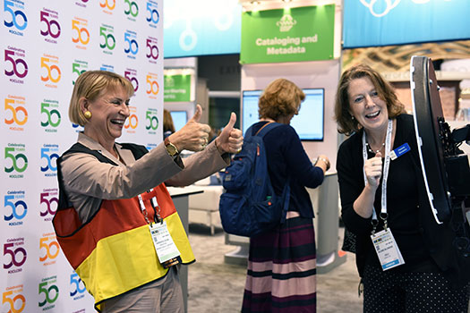 Photo of OCLC photo booth at ALA