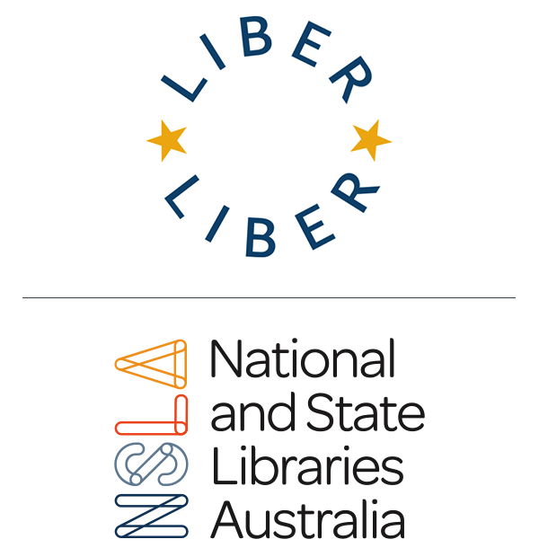 Illustration: Logos for LIBER and National and State Libraries Australia (NSLA)