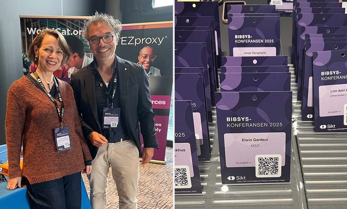 Photos: OCLC staff and table at BIBSYS