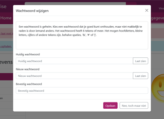 Screenshot van wachtwoordscherm in schoolWise