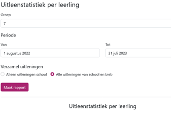 Screenshot van rapporten in schoolWise