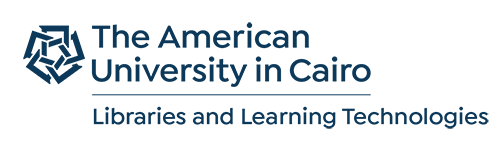 Logo van de American University in Cairo