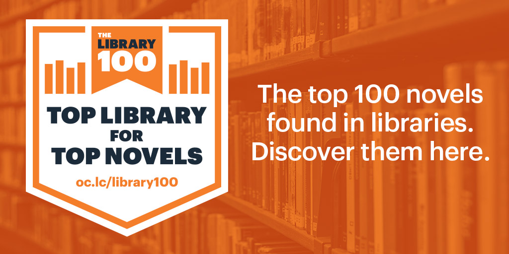 Image: Library 100 badge graphic for social channel use