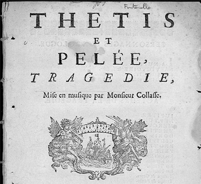 Synopsis for French opera, Thétis et Pelée, 1728
