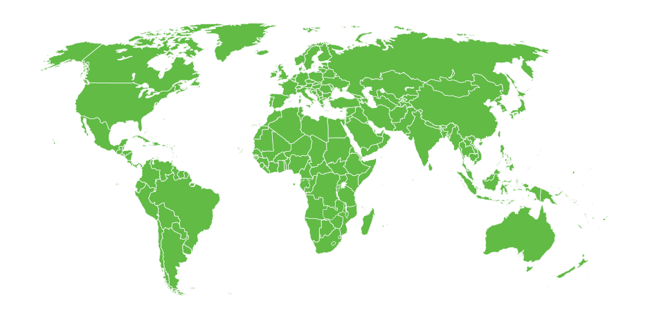 world map indicating national libraries in WorldCat