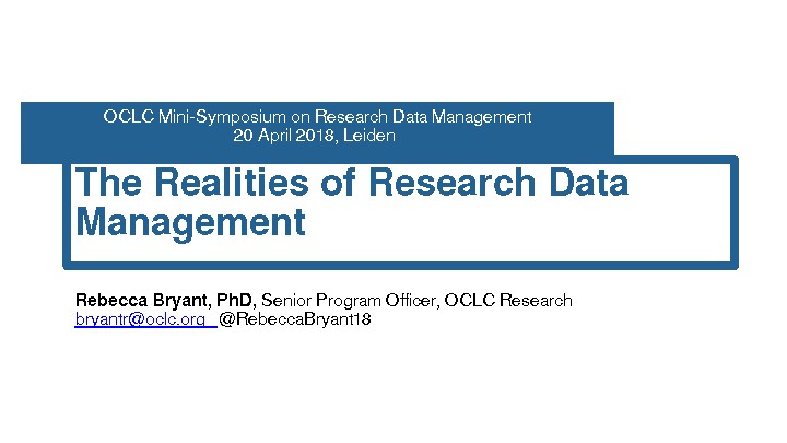 The Realities of Research Data Management