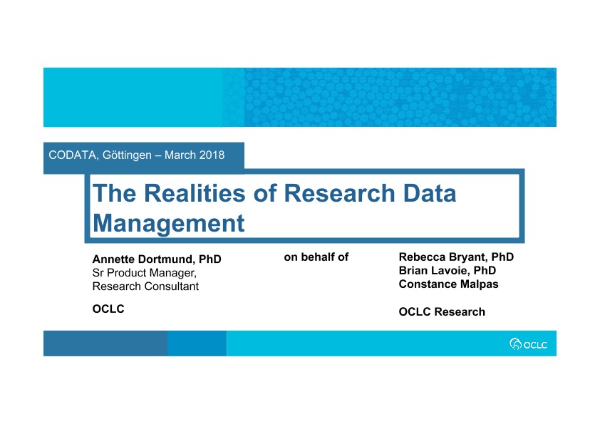 The Realities of Research Data Management