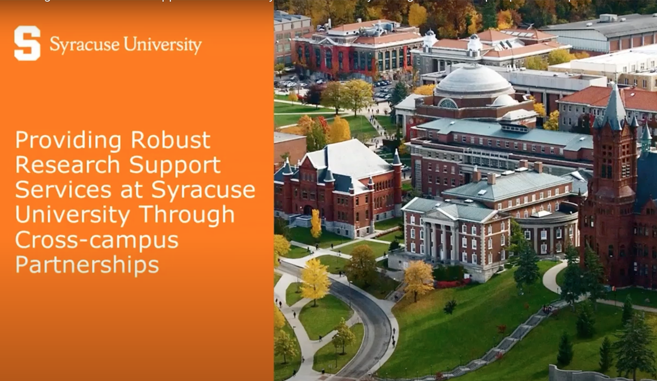 Providing robust research support services at Syracuse University through cross-campus partnerships