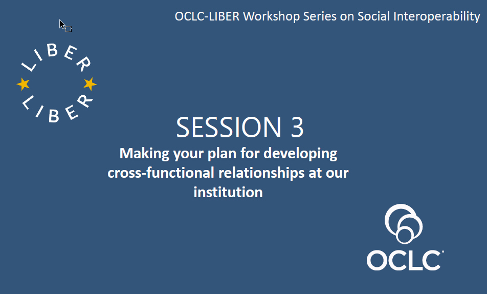 OCLC-LIBER Workshop Series on Social Interoperability: Workshop 3