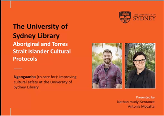 Works in Progress Webinar: Ngangaanha (to care for)--Improving cultural safety at the University of Sydney Library