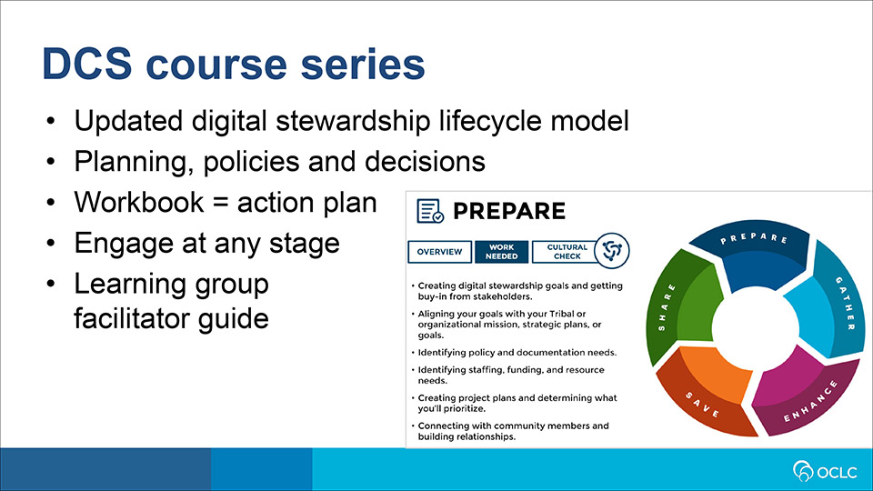 DSC Course Series steps with image of lifecyle model