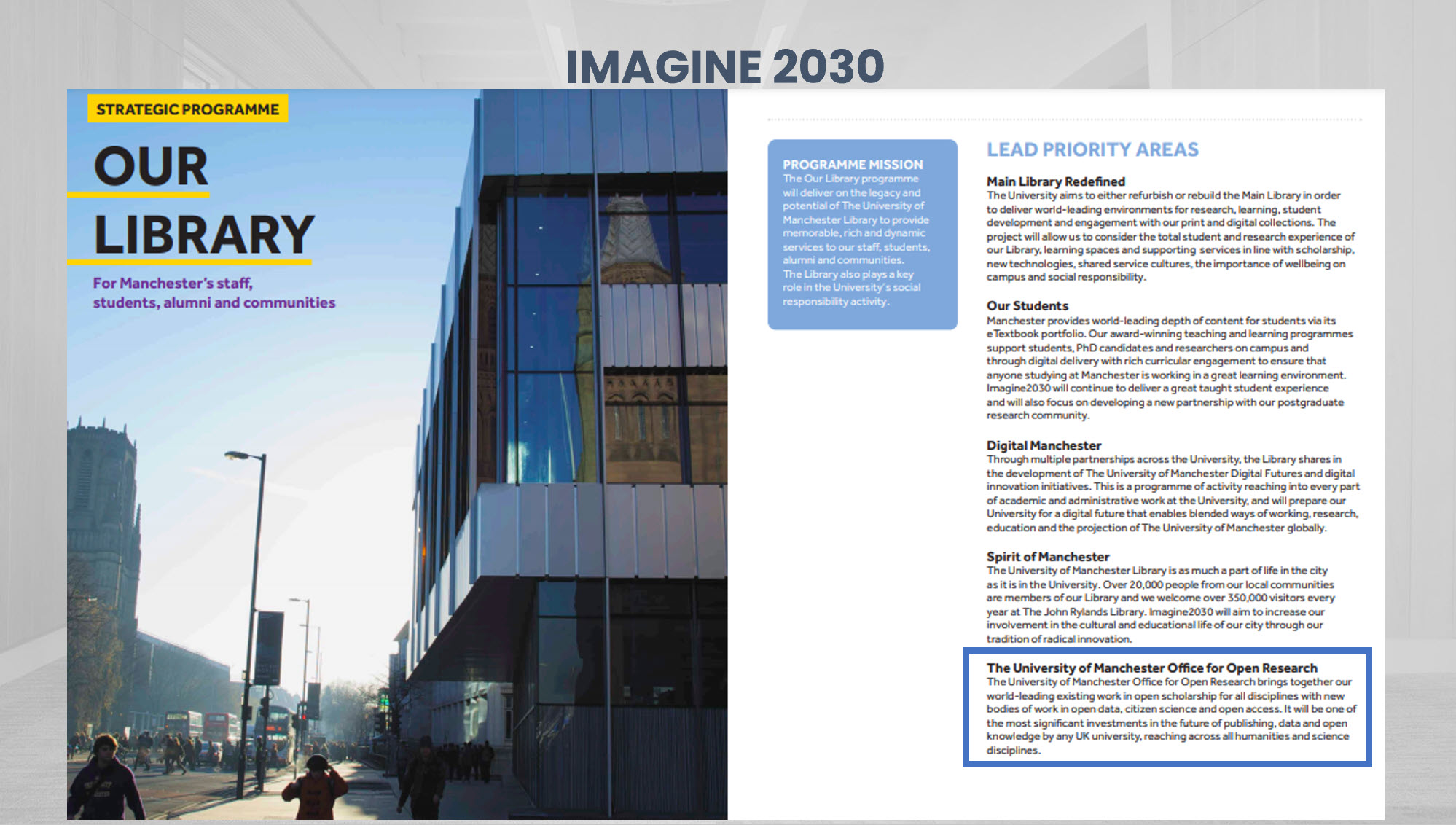 Imagine 2023, Library-led open research at the University of Manchester