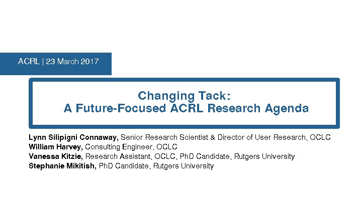 Changing Tack: A Future-Focused ACRL Research Agenda 