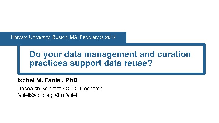 Do Your Data Management and Curation Practices Support Data Reuse?