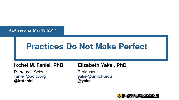 Practices Do Not Make Perfect