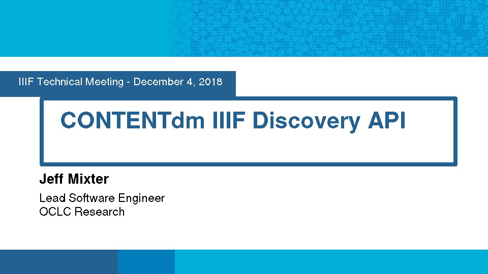 CONTENTdm IIIF Discovery API