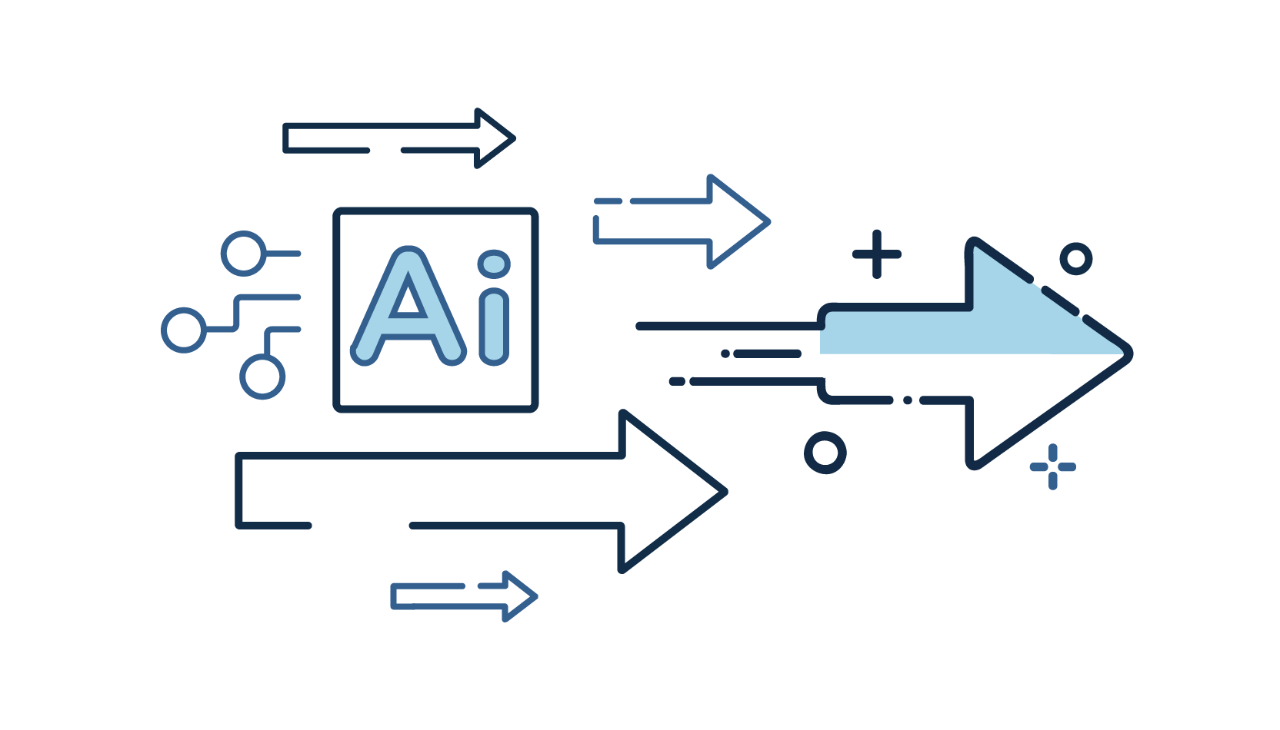 Illustration of moving forward with AI