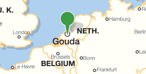 Karte mit dem Standort der Stadtbibliothek Gouda