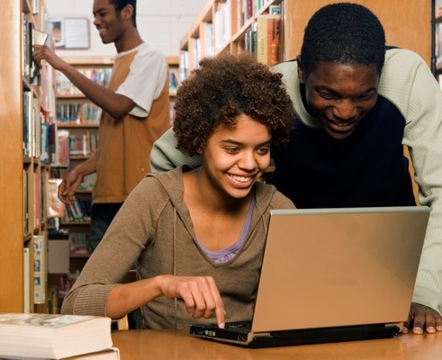 Manage mediated and unmediated requests for electronic as well as physical content Students searching for books in library