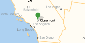 Map showing location of The Claremont Colleges
