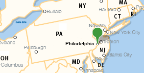 Map showing location of Drexel University Map showing location of Drexel University