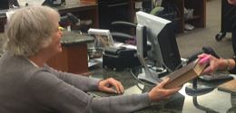 Image of reference desk at Cary Memorial Library