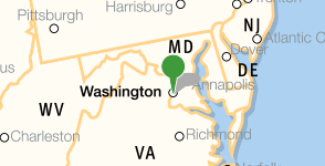 Map showing location of NPR headquarters Map showing location of NPR headquarters