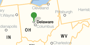 Map showing location of Ohio Wesleyan University Map showing location of Ohio Wesleyan University