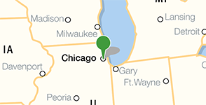 Map showing location of Pritzker Military Museum & Library Map showing location of Pritzker Military Museum & Library
