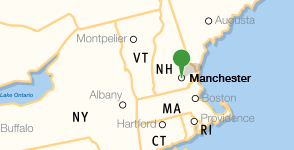 Map showing location of Saint Anselm College Map showing location of Saint Anselm College