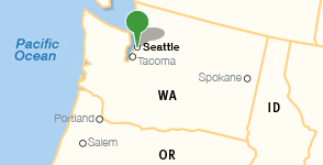 Map showing location of The Seattle Public Library