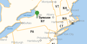 Map showing location of Syracuse University
