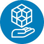 Icon: hand holding data