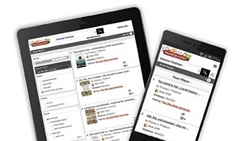 Tablet and phone showing library catalog Tablet and phone showing library catalog